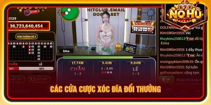 Các cửa cược xóc đĩa đổi thưởng